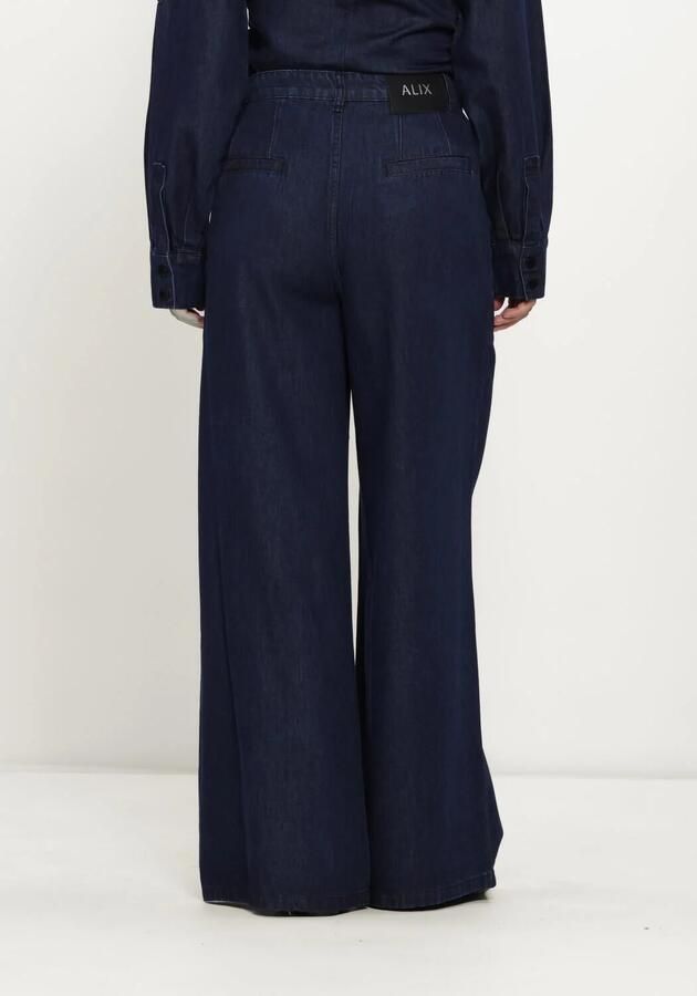 ALIX THE LABEL Dames Broeken Ladies Woven Wide Leg Denim Pants Donkerblauw - Foto 2