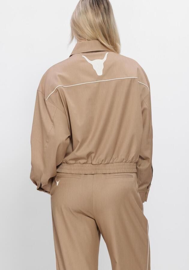 ALIX THE LABEL Dames Jassen Ladies Woven 2 Tone Jacket Camel - Foto 3