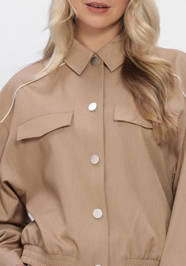 ALIX THE LABEL Dames Jassen Ladies Woven 2 Tone Jacket Camel - Foto 2