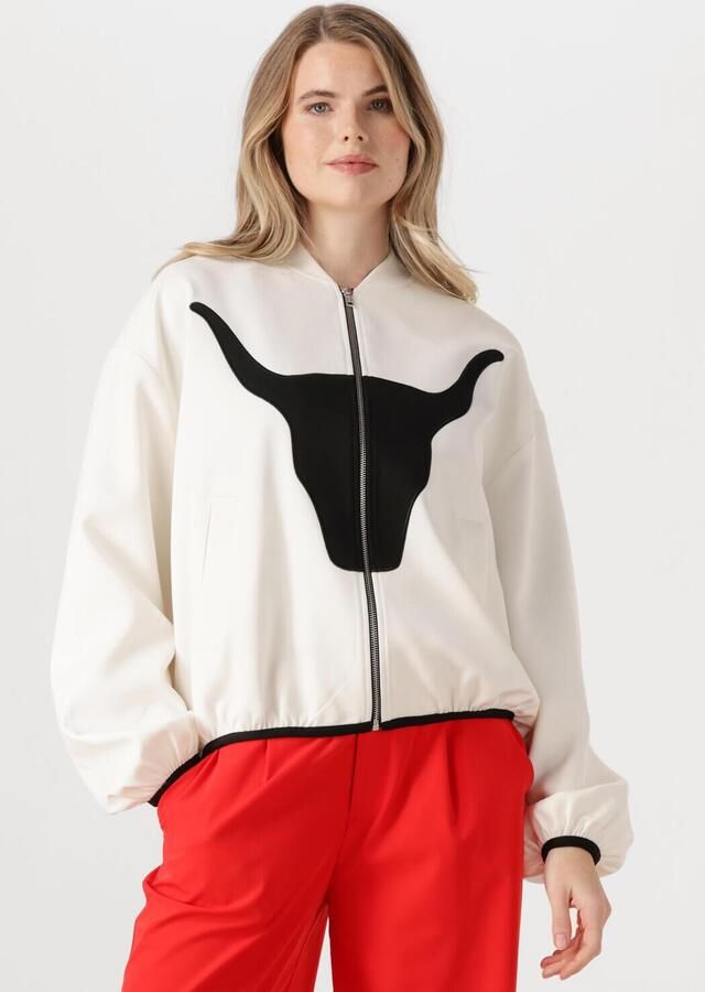 ALIX THE LABEL Dames Jassen Ladies Woven Bull Bomber Wit - Foto 4
