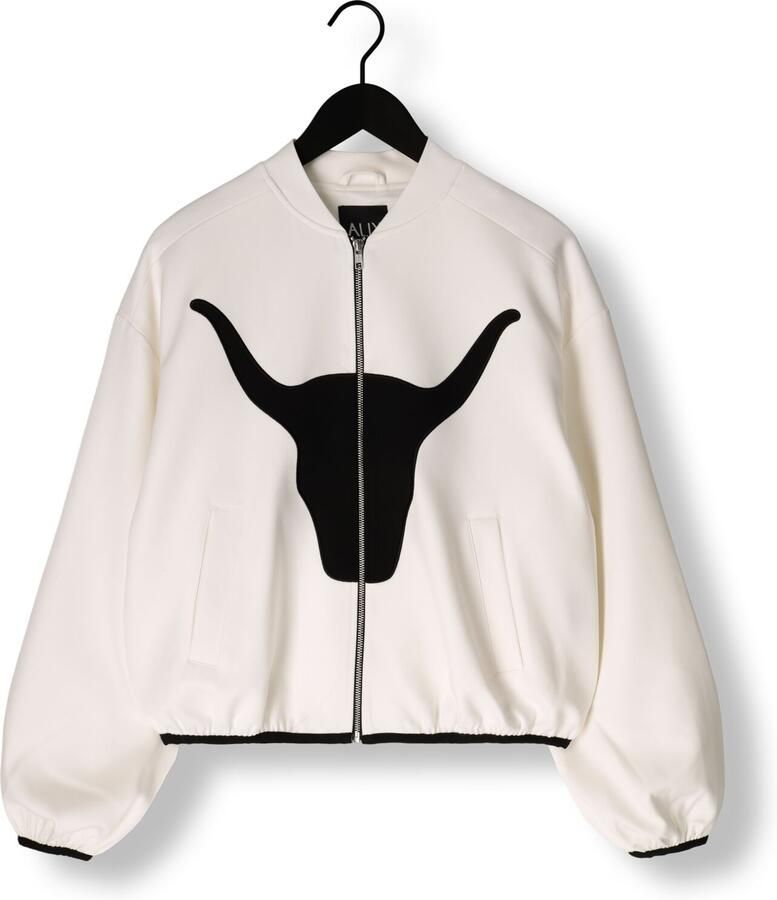 ALIX THE LABEL Dames Jassen Ladies Woven Bull Bomber Wit