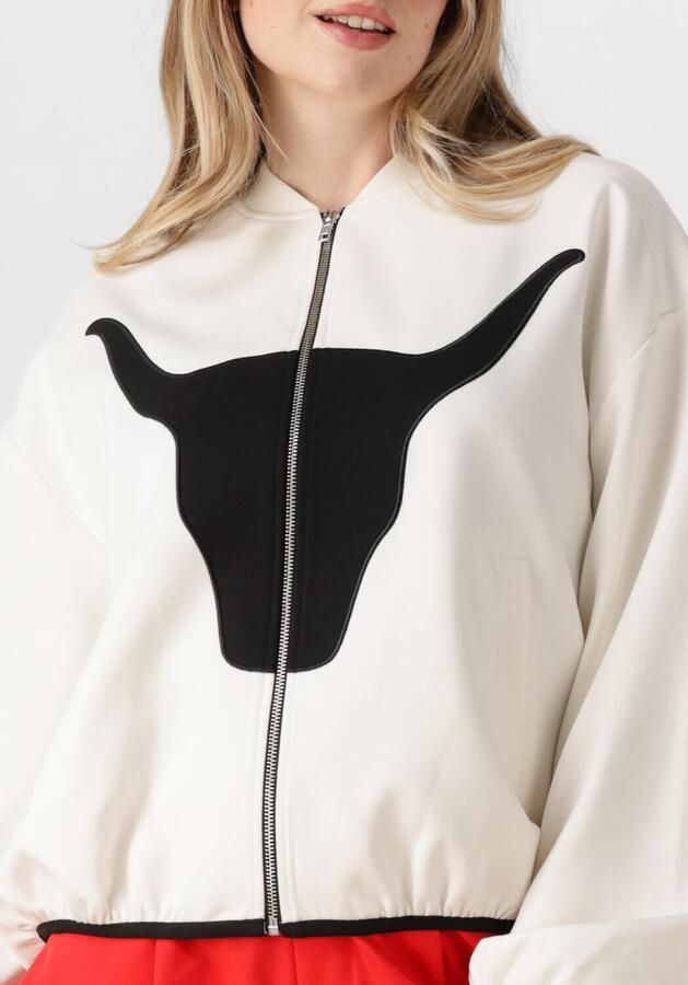 ALIX THE LABEL Dames Jassen Ladies Woven Bull Bomber Wit - Foto 2