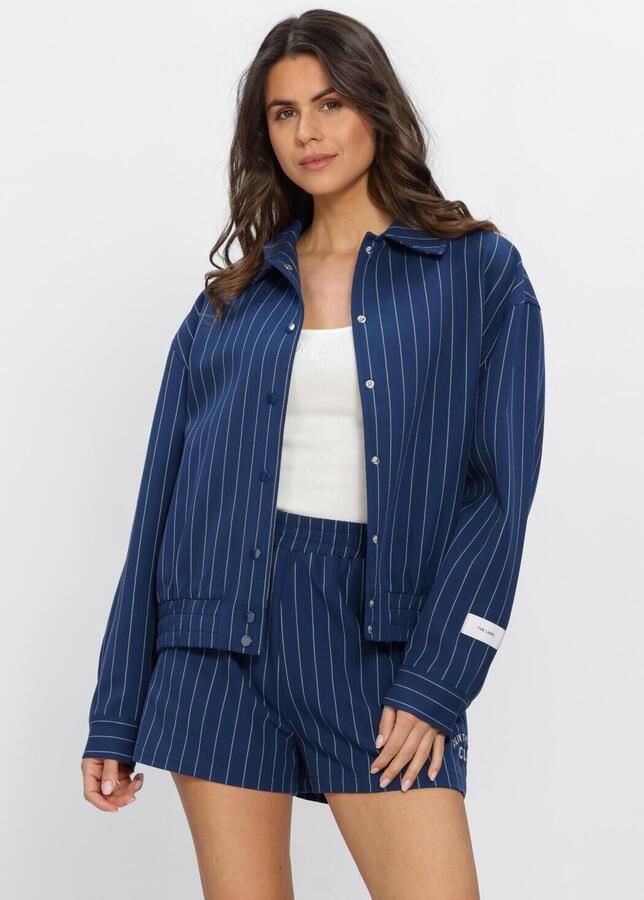 ALIX THE LABEL Dames Jassen Ladies Woven Clean Striped Bomber Donkerblauw