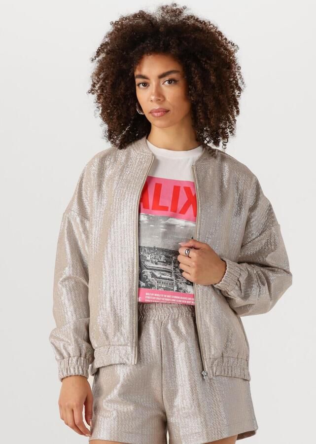 ALIX THE LABEL Dames Jassen Ladies Woven Foil Jacket Zilver - Foto 4