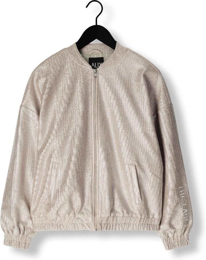 ALIX THE LABEL Dames Jassen Ladies Woven Foil Jacket Zilver