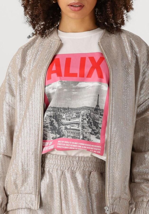ALIX THE LABEL Dames Jassen Ladies Woven Foil Jacket Zilver - Foto 2