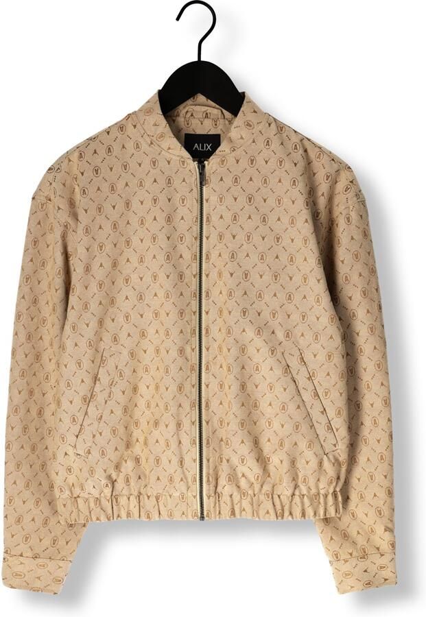 ALIX THE LABEL Dames Jassen Ladies Woven Logo Jacket Beige - Foto 2