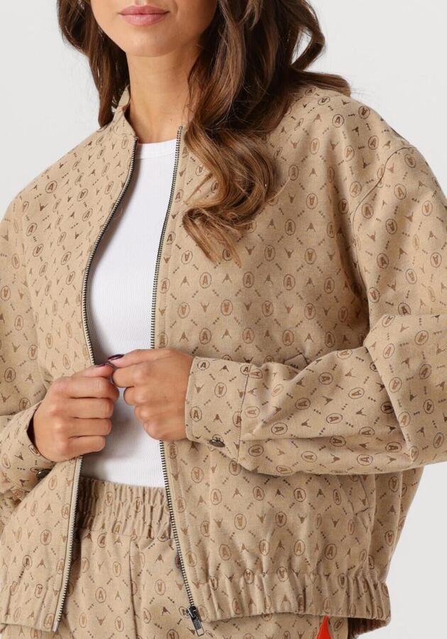 ALIX THE LABEL Dames Jassen Ladies Woven Logo Jacket Beige
