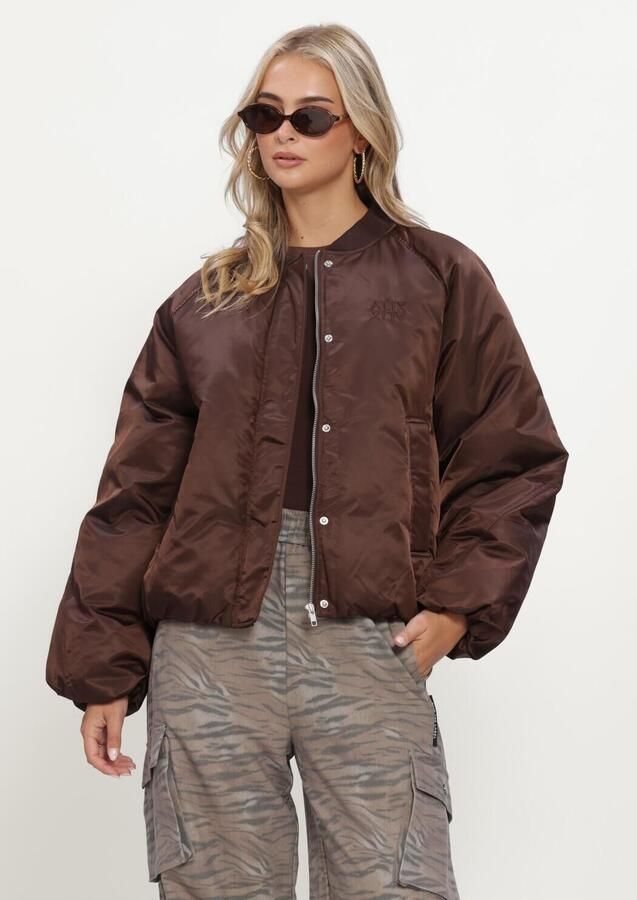 ALIX THE LABEL Dames Jassen Ladies Woven Nylon Jacket Bruin