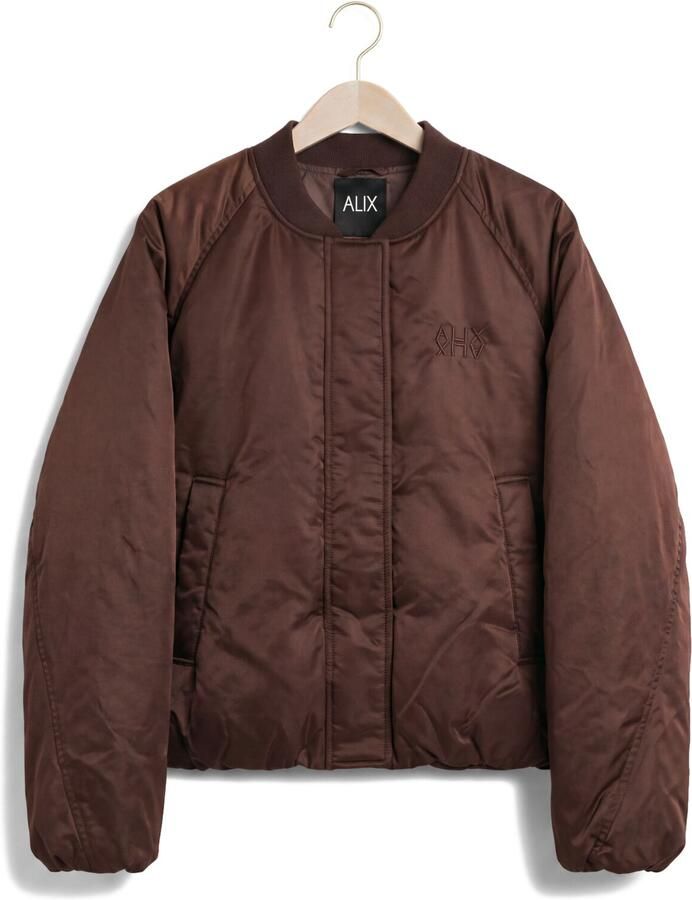 ALIX THE LABEL Dames Jassen Ladies Woven Nylon Jacket Bruin - Foto 2