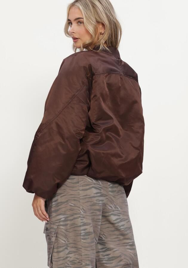 ALIX THE LABEL Dames Jassen Ladies Woven Nylon Jacket Bruin - Foto 3