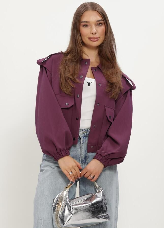 ALIX THE LABEL Dames Jassen Ladies Woven Pockets Jacket Paars