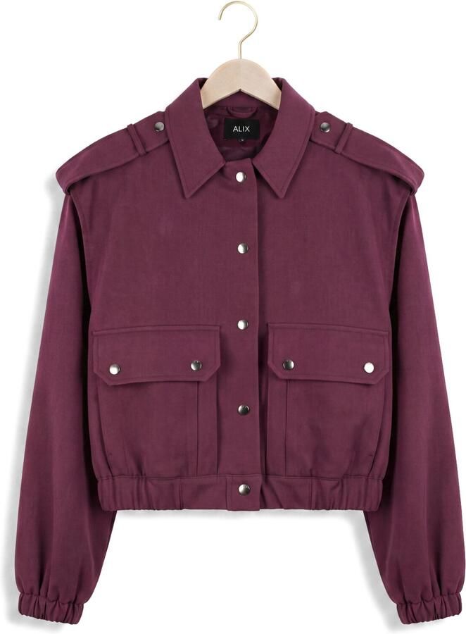 ALIX THE LABEL Dames Jassen Ladies Woven Pockets Jacket Paars - Foto 2