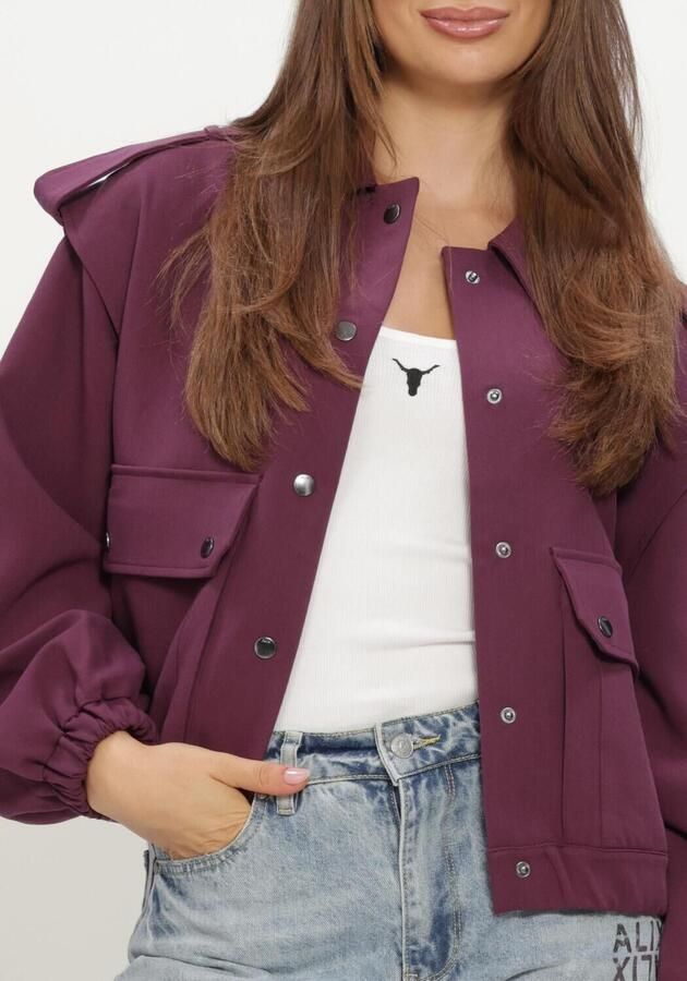ALIX THE LABEL Dames Jassen Ladies Woven Pockets Jacket Paars - Foto 4