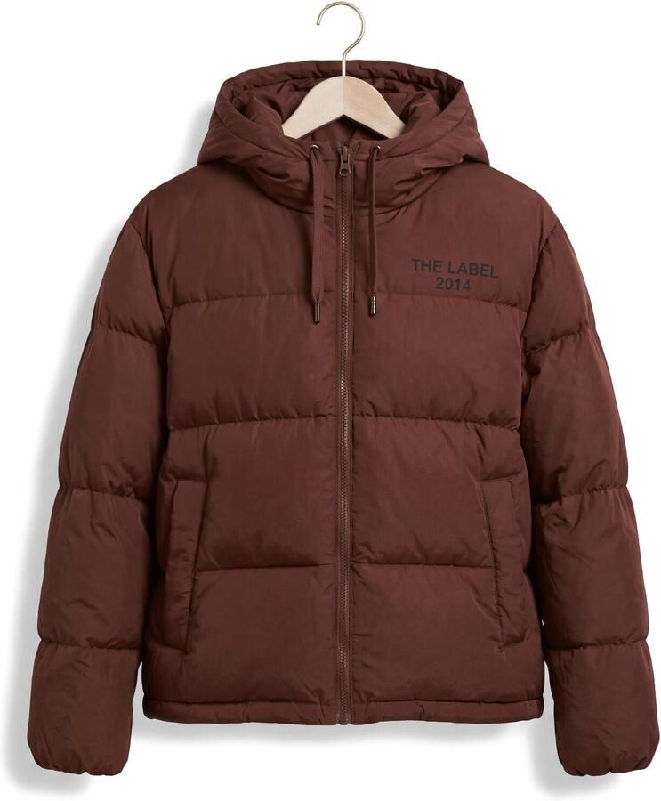 ALIX THE LABEL Dames Jassen Ladies Woven Puffer Coat Bruin - Foto 2