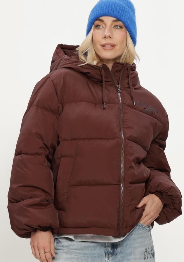 ALIX THE LABEL Dames Jassen Ladies Woven Puffer Coat Bruin - Foto 4