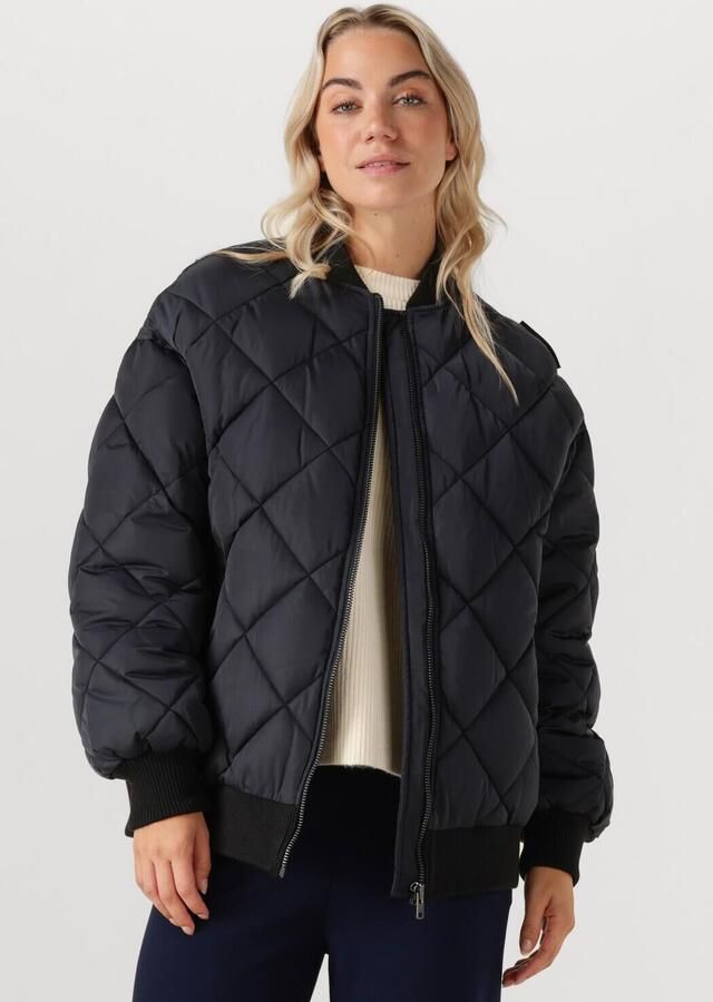 ALIX THE LABEL Dames Jassen Ladies Woven Quilted Bomber Donkerblauw - Foto 4