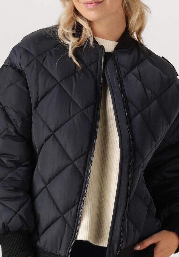 ALIX THE LABEL Dames Jassen Ladies Woven Quilted Bomber Donkerblauw - Foto 2