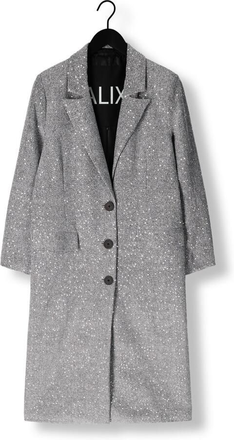 ALIX THE LABEL Dames Jassen Ladies Woven Sequin Long Blazer Zilver - Foto 3