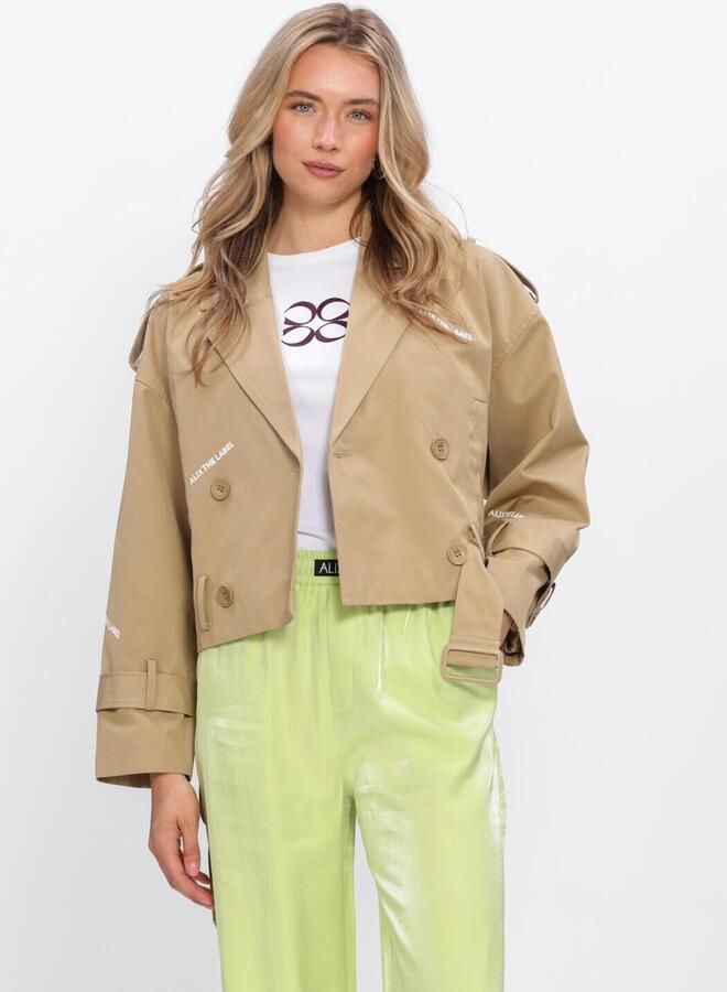ALIX THE LABEL Dames Jassen Ladies Woven Short Alix Trench Coat Beige