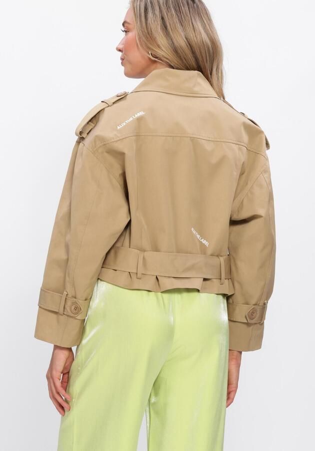 ALIX THE LABEL Dames Jassen Ladies Woven Short Alix Trench Coat Beige - Foto 3