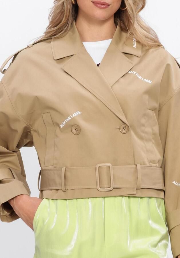 ALIX THE LABEL Dames Jassen Ladies Woven Short Alix Trench Coat Beige - Foto 4