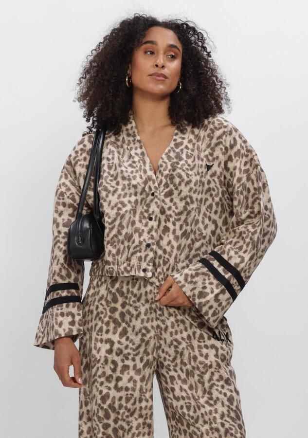 ALIX THE LABEL Dames Jassen Ladies Woven Sporty Animal Jacket Beige