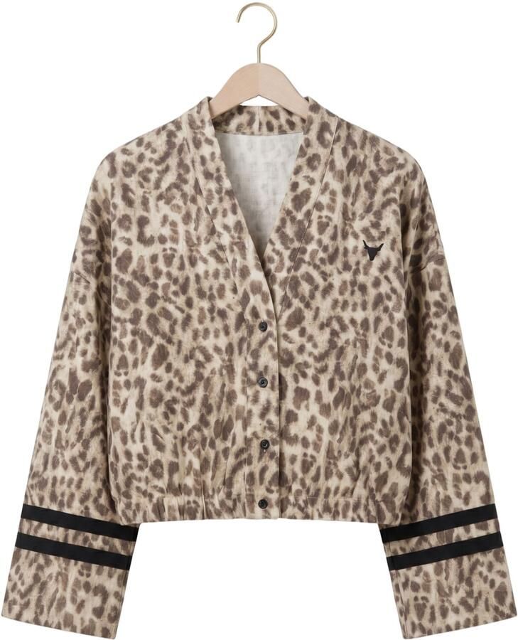 ALIX THE LABEL Dames Jassen Ladies Woven Sporty Animal Jacket Beige - Foto 2