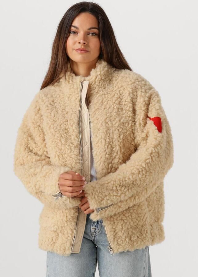 ALIX THE LABEL Dames Jassen Ladies Woven Teddy Coat Beige - Foto 4