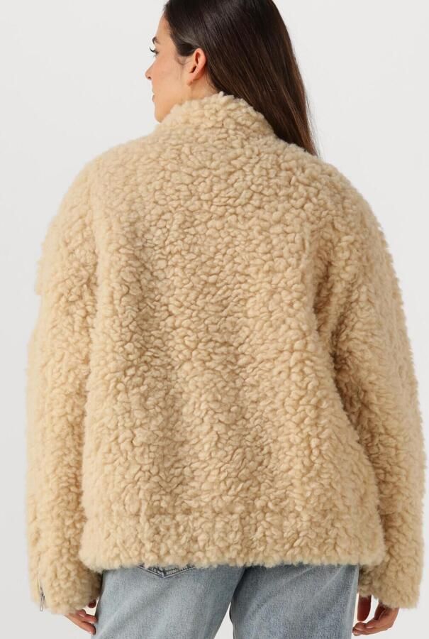 ALIX THE LABEL Dames Jassen Ladies Woven Teddy Coat Beige - Foto 3