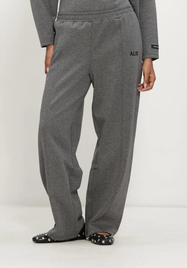 ALIX THE LABEL Dames Jeans Ladies Knitted Barrel Pants Grijs