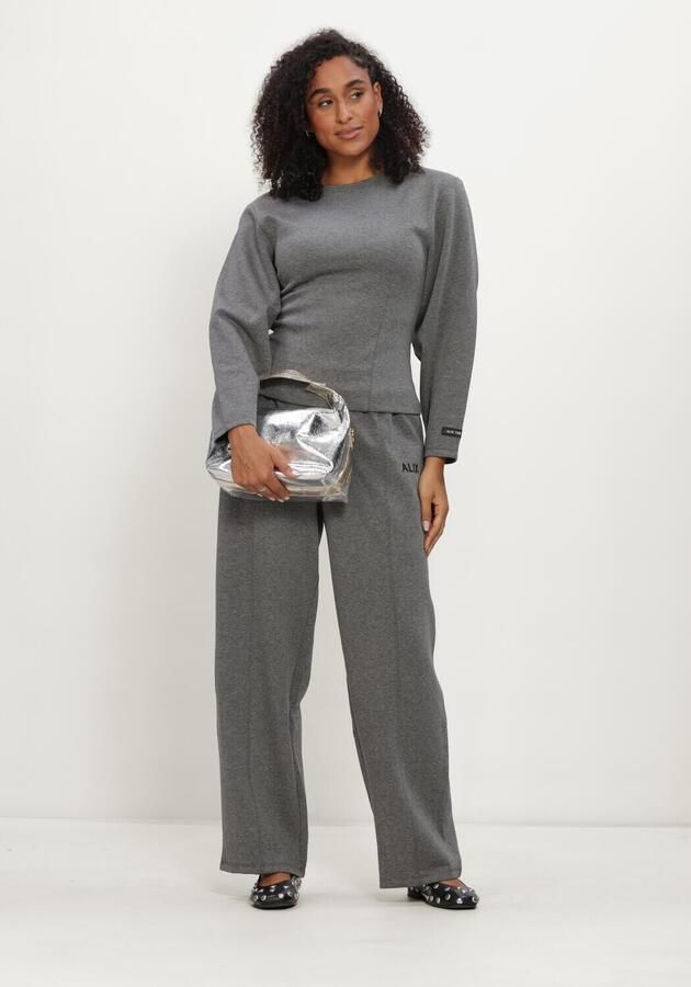 ALIX THE LABEL Dames Tops & T-shirts Ladies Knitted Fitted Balloon Sleeve Top Grijs - Foto 3