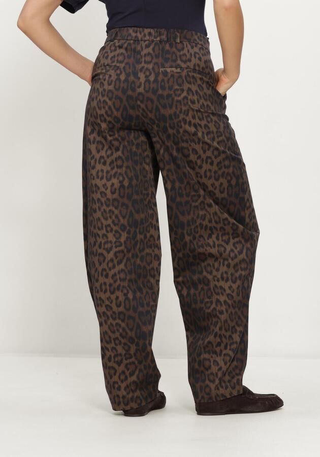 ALIX THE LABEL Dames Jeans Ladies Woven Animal Barrel Pants Bruin - Foto 2