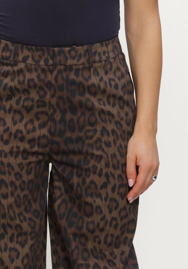 ALIX THE LABEL Dames Jeans Ladies Woven Animal Barrel Pants Bruin - Foto 3
