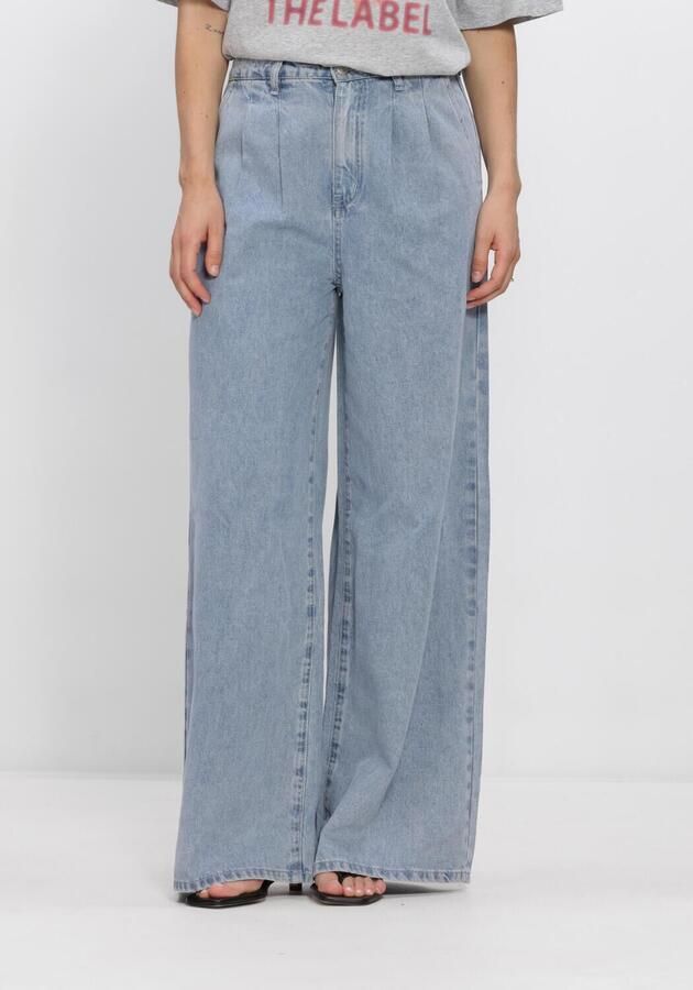 Alix the Label denim wide leg regular waist broek light blue denim