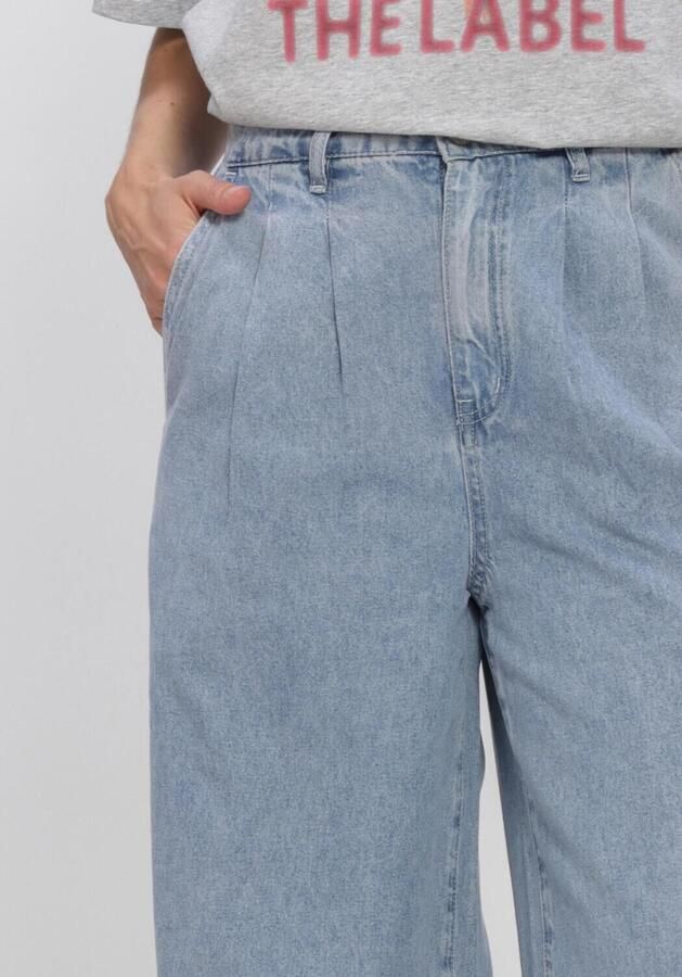Alix the Label denim wide leg regular waist broek light blue denim - Foto 3