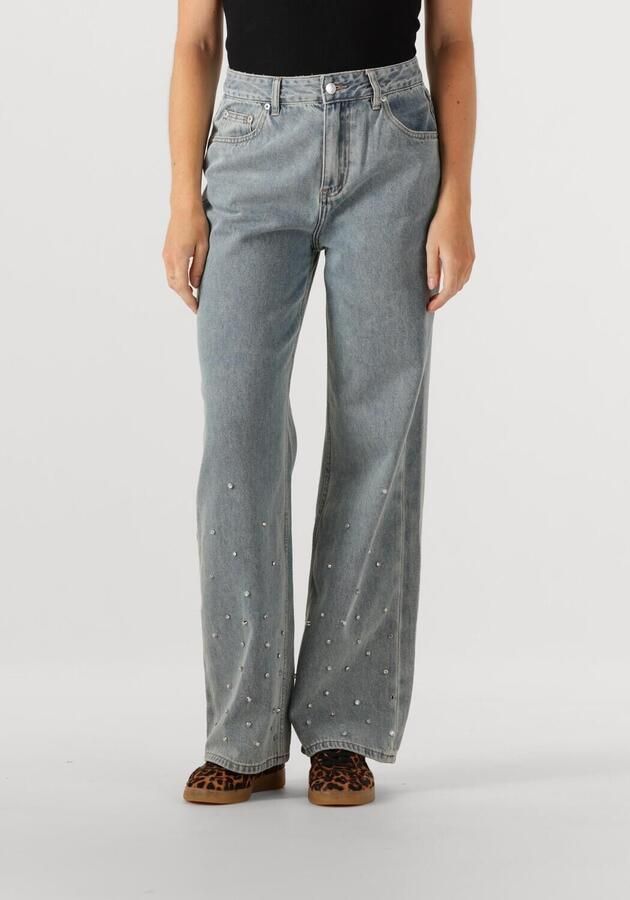 ALIX THE LABEL Dames Jeans Ladies Woven Embellished Denim Pants Blauw - Foto 4