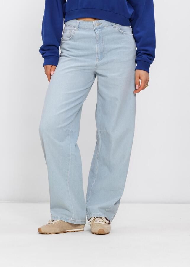 ALIX THE LABEL Dames Jeans Ladies Woven Flowy Denim Pants Lichtblauw