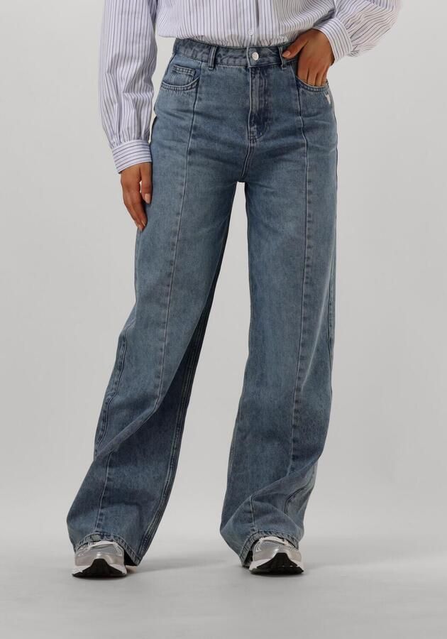 ALIX THE LABEL Dames Jeans Ladies Woven Soft Denim Wide Leg Pants Blauw - Foto 4