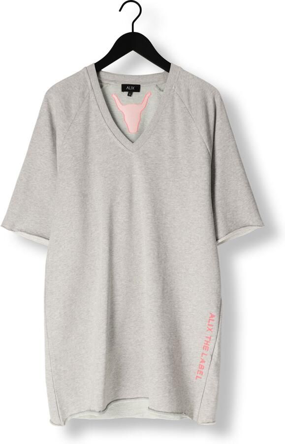 ALIX THE LABEL Dames Jurken Knitted Sweat Dress Grijs - Foto 3