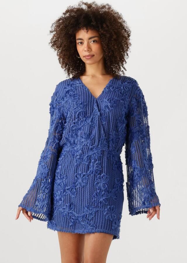 ALIX THE LABEL Dames Jurken Knitted Tape Lace Dress Blauw - Foto 4