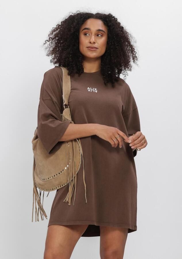 ALIX THE LABEL Dames Jurken Ladies Knitted Alix T-shirt Dress Bruin