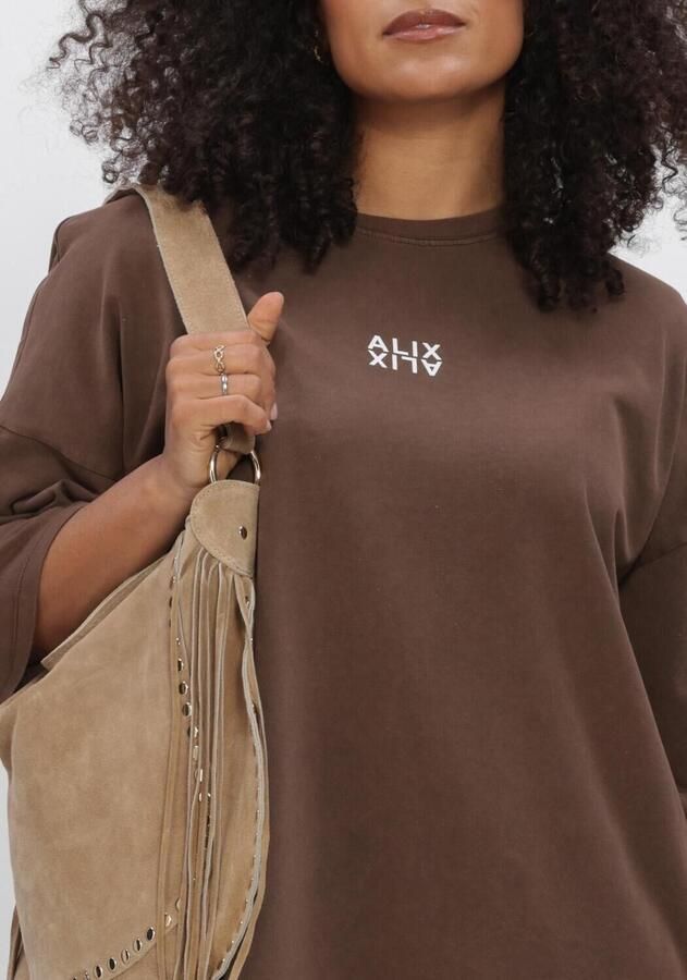 ALIX THE LABEL Dames Jurken Ladies Knitted Alix T-shirt Dress Bruin - Foto 2
