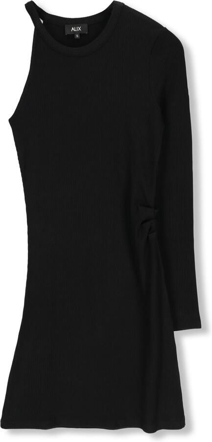 ALIX THE LABEL Dames Jurken Ladies Knitted Asymmetric Dress Zwart - Foto 3