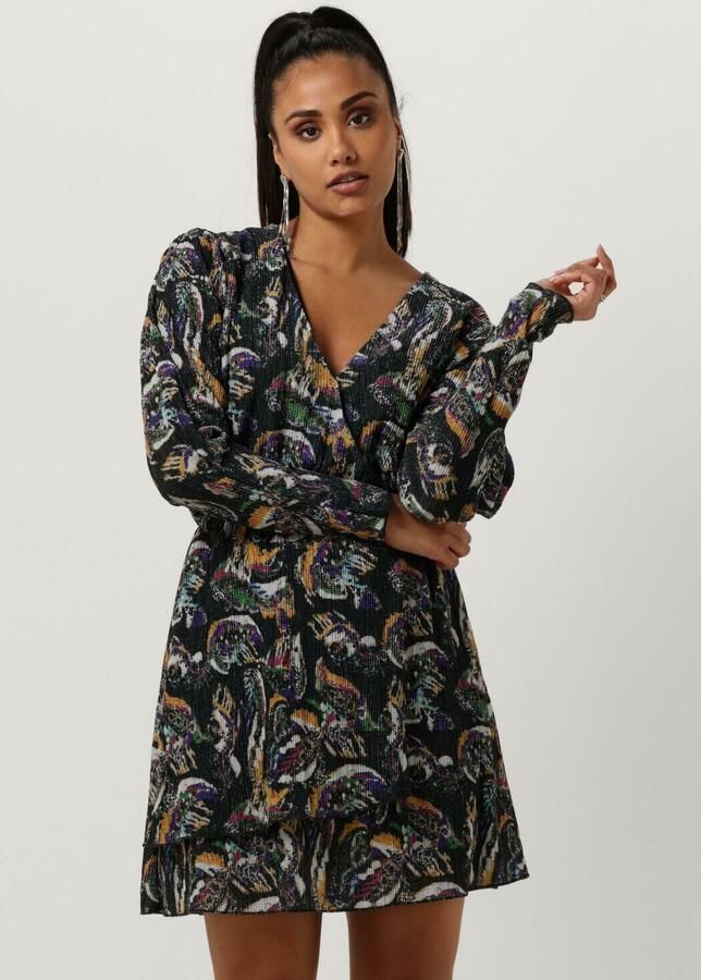 ALIX THE LABEL Dames Jurken Ladies Knitted Paisley Lurex Dress Zwart - Foto 4