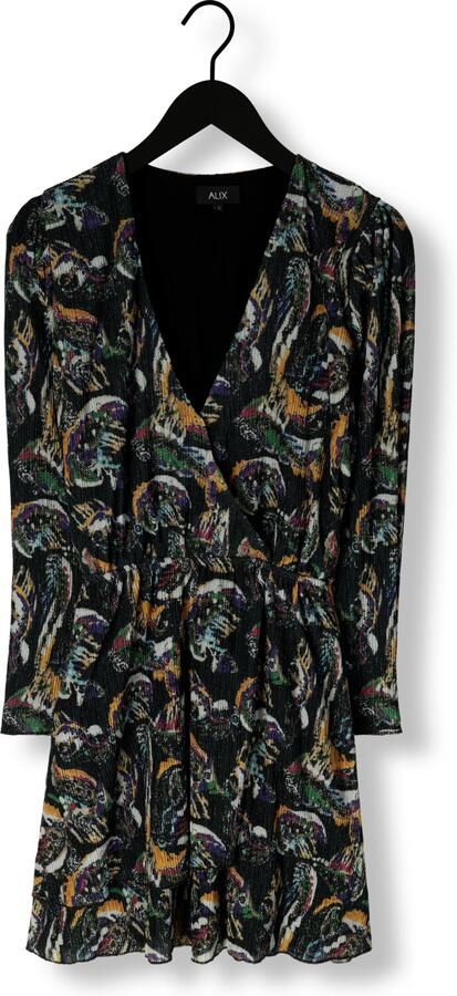 ALIX THE LABEL Dames Jurken Ladies Knitted Paisley Lurex Dress Zwart - Foto 3