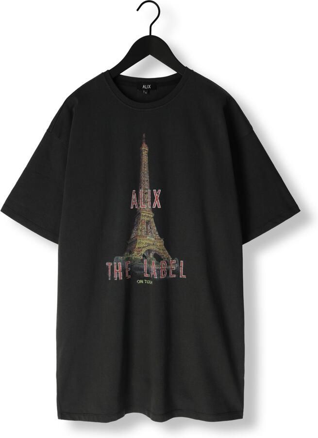 ALIX THE LABEL Dames Jurken Ladies Knitted Paris T-shirt Dress Grijs