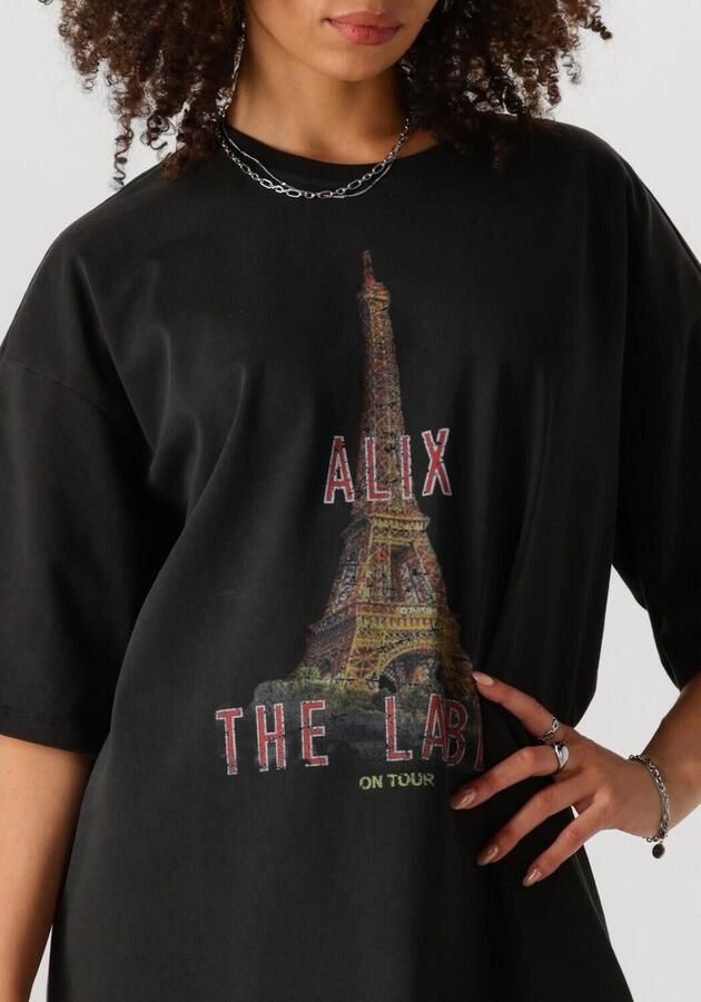 ALIX THE LABEL Dames Jurken Ladies Knitted Paris T-shirt Dress Grijs - Foto 3