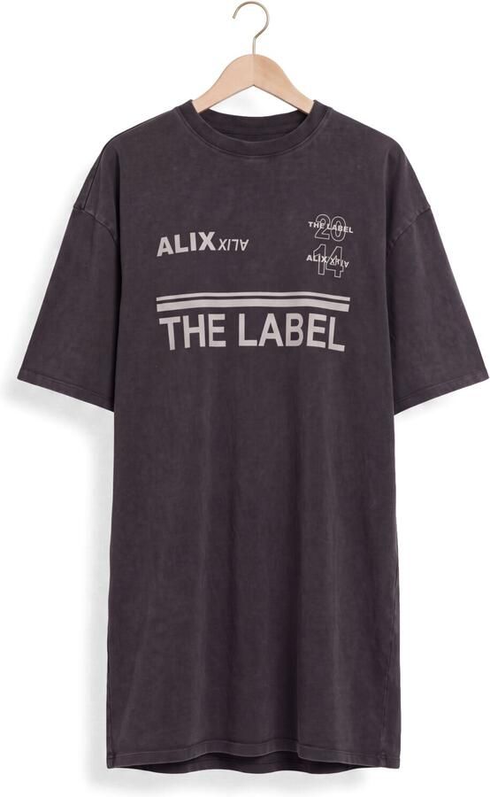 ALIX THE LABEL Dames Jurken Ladies Knitted Sleeveless Sporty T-shirt Dress Donkergrijs - Foto 4