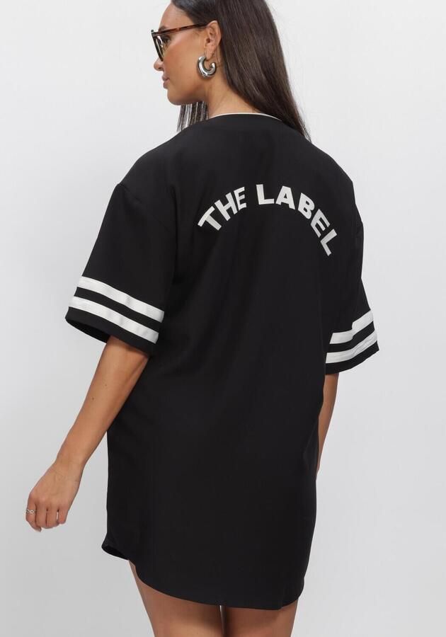 ALIX THE LABEL Dames Jurken Ladies Woven Baseball Shirt Dress Zwart - Foto 2
